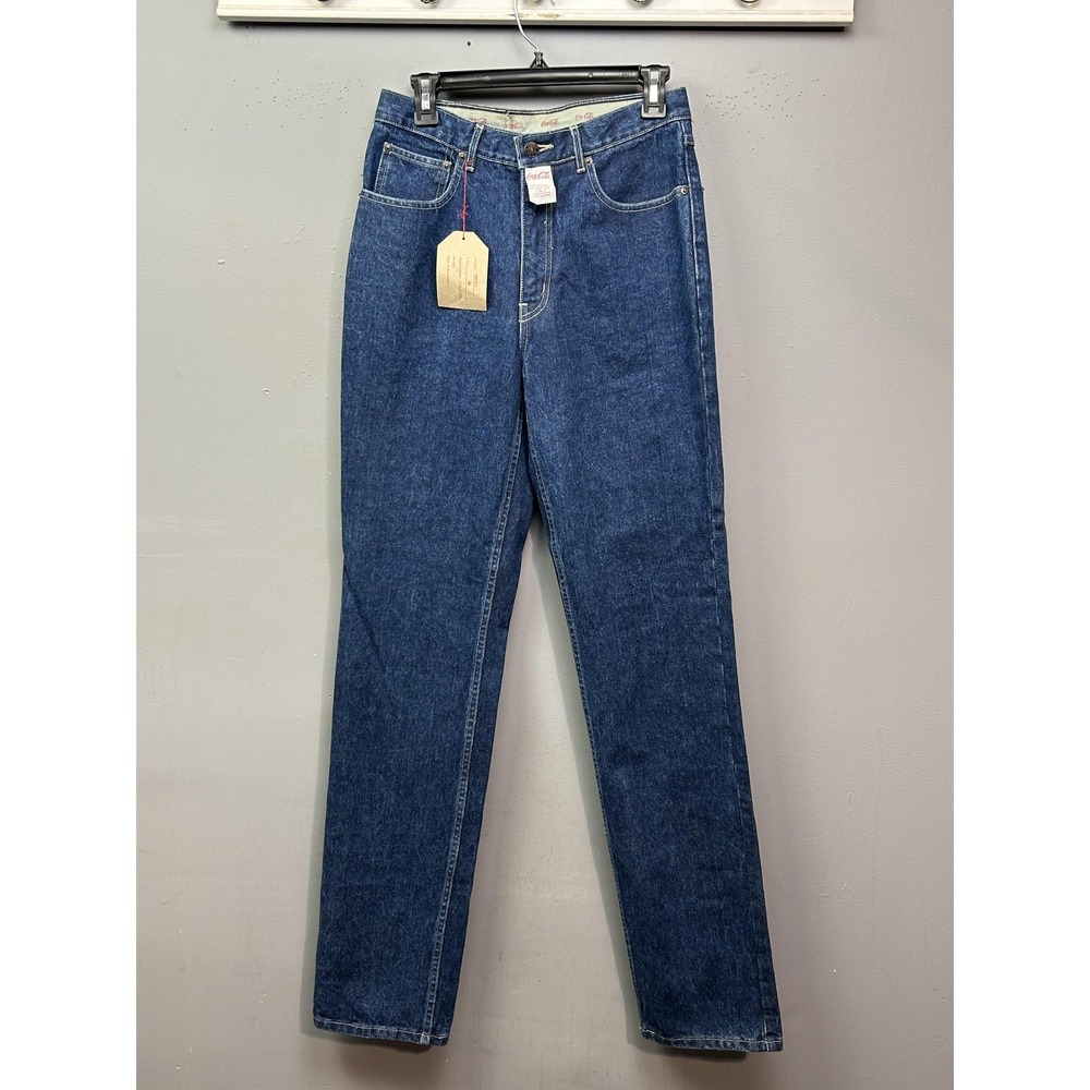Vintage Coca-Cola Jeans Womens 28x36 Blue Denim‎ Straight Leg Murjani Tag 30 80s